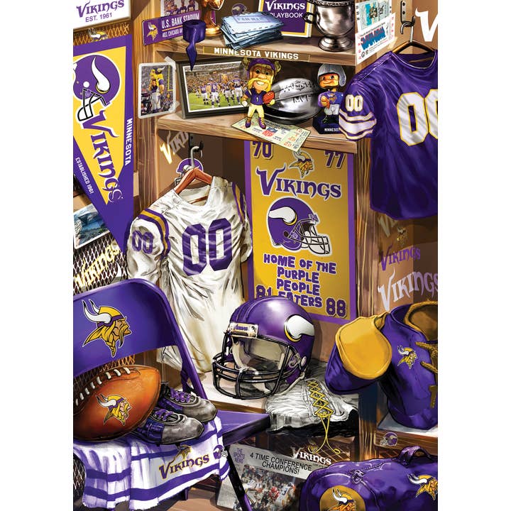 Masterpieces Puzzles - Wholesale Puzzle - Adult - Minnesota Vikings - Locker Room 500 Piece Puzzle1