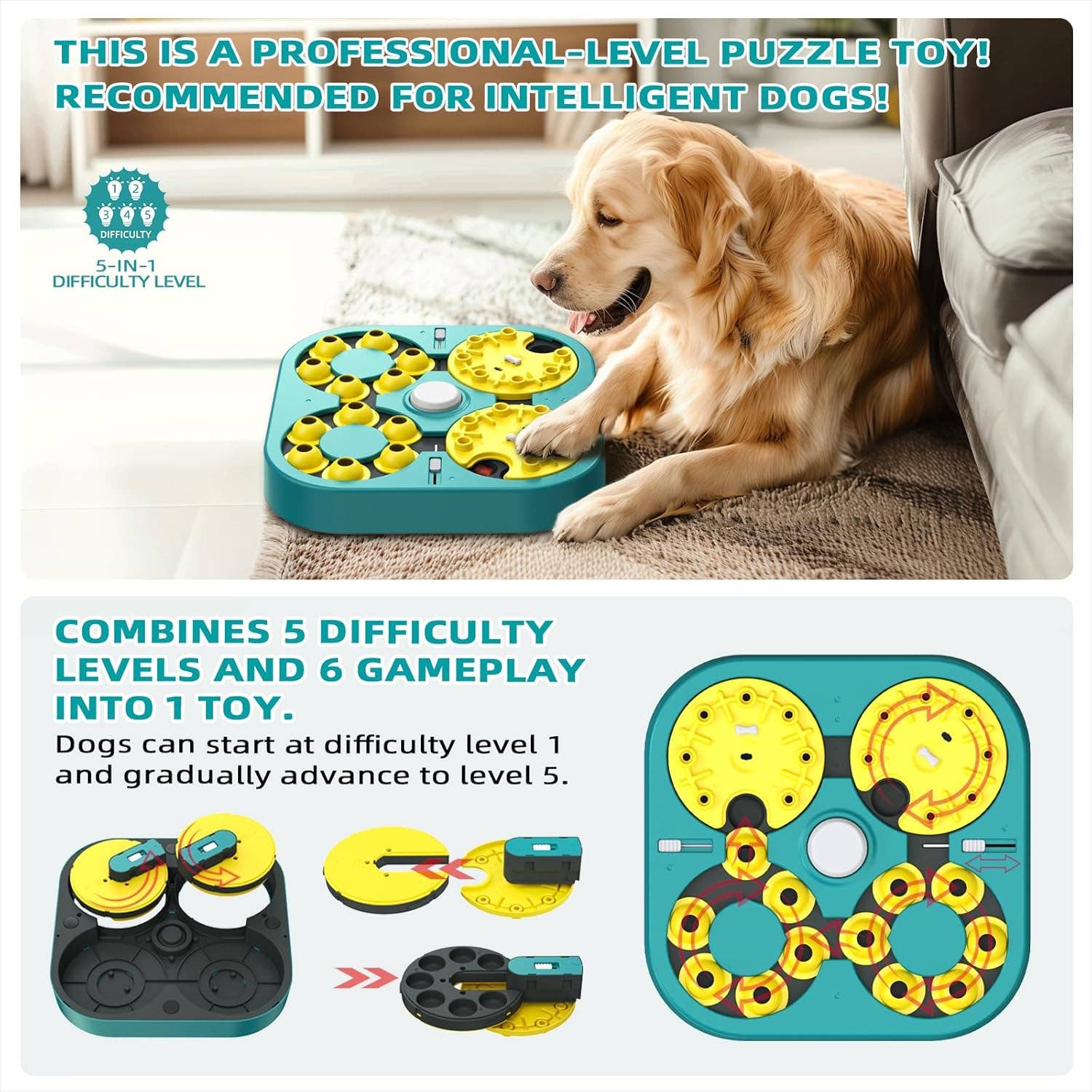 Green KADTC ADVENTURER DOG PUZZLE TOY LEVEL 5 IN 1 for wholesale on Faire2
