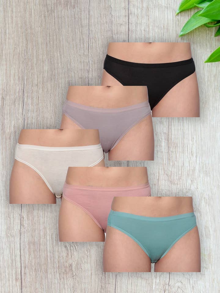 Isadora, Tipi toe, & James Fiallo - Wholesale Underwear - Women's - Isadora Women's 5 Pack Hi-Cut Colored Underwear8