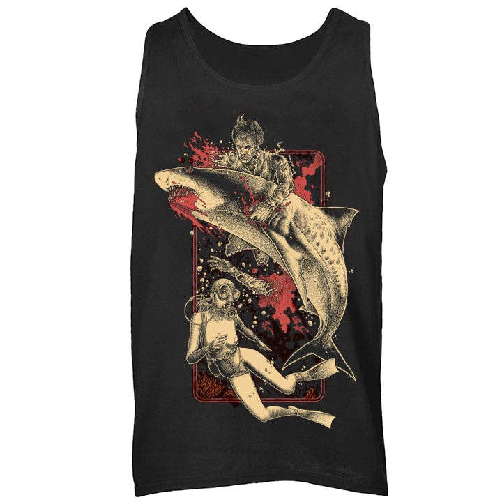 TANK MET HAAIENTANK, UNISEKS voor wholesale door Pallbearer Press