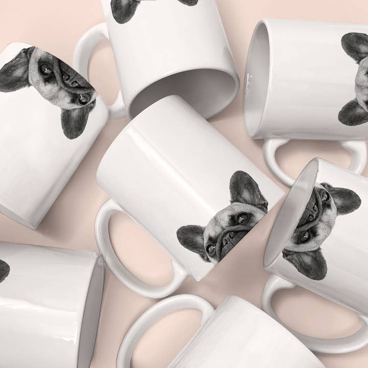 Perkie Prints - Wholesale Coffee Mug - Peeking Frenchie Mug1