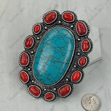 RGY251230-06-RÖD-BLÅ för wholesale av Western Elite Jewelry