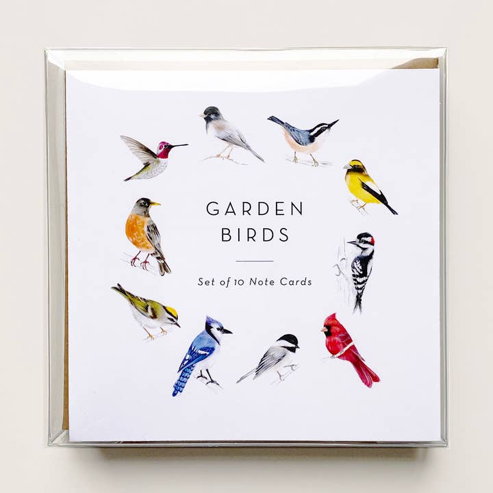 Garden Birds Card Set for wholesale by Emilie Simpson Art & Design