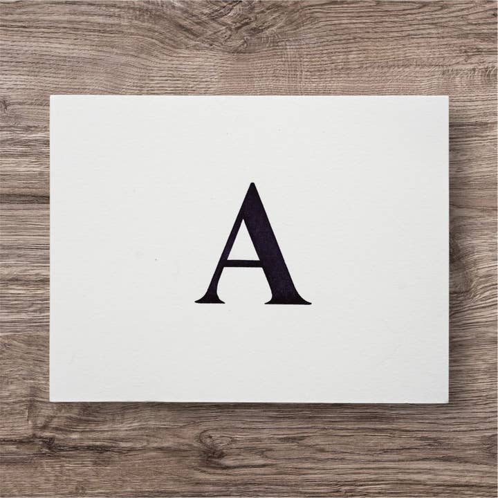 A est pour...Cartes de correspondance Letterpress pour la vente par Inky Octopus Press