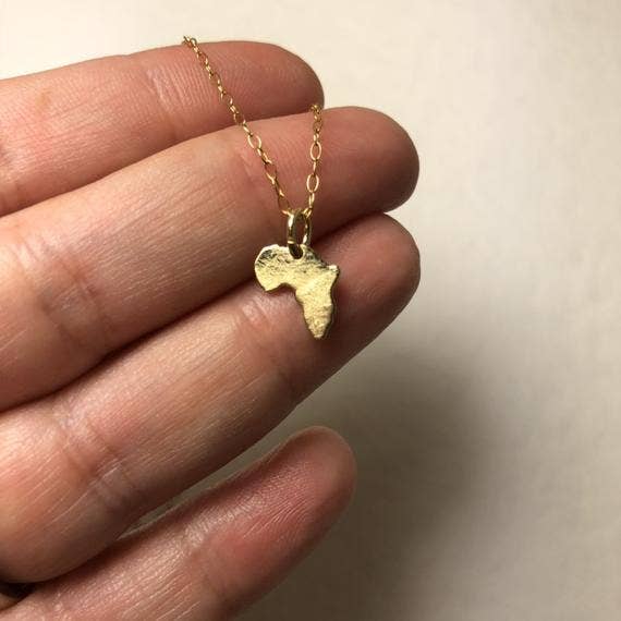 AfricanDreamland - Wholesale Pendant/Charm Necklace - Gold Africa Map Necklace
