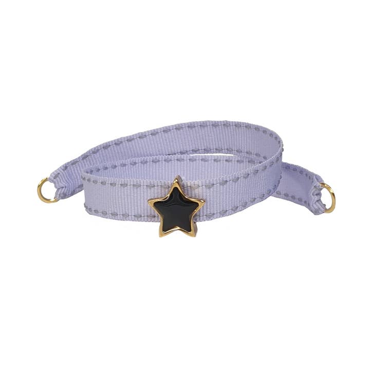 BRACELET GLYCINE SURPIQÛRE ÉTOILE PERLE ÉMAIL NOIR pour la vente par Smartever Srl