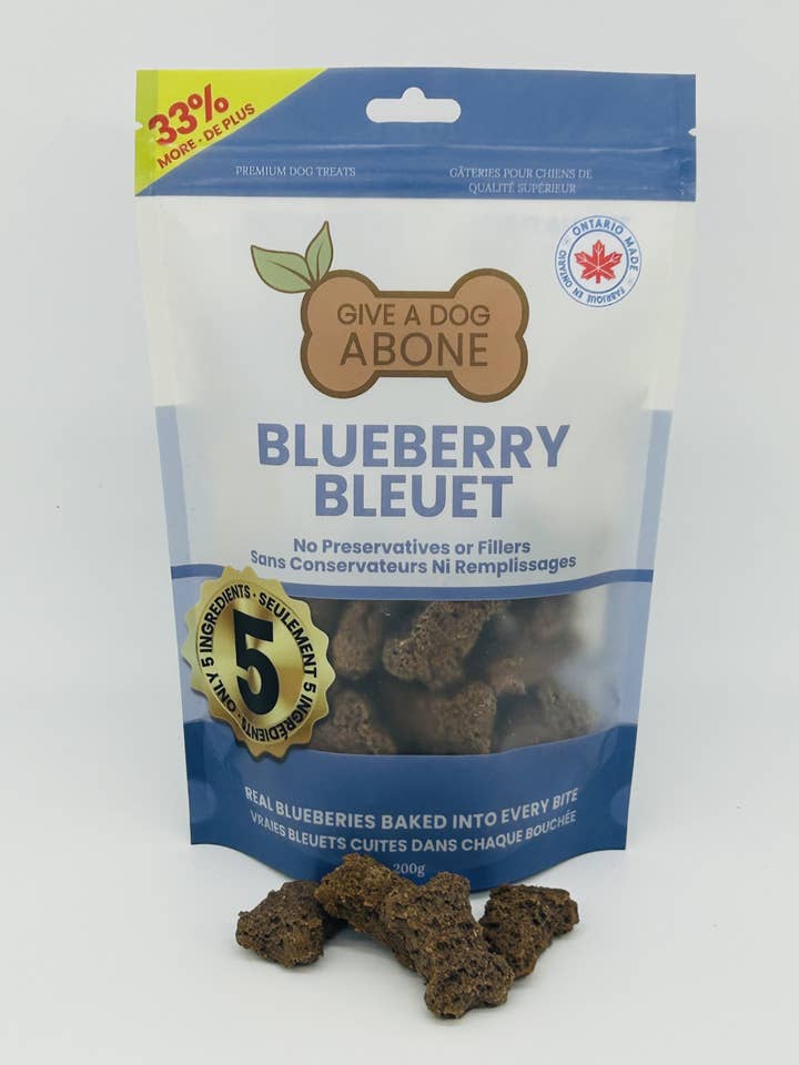 Blueberry Dog Treats for wholesale by Give a Dog a Bone Pet Bakery