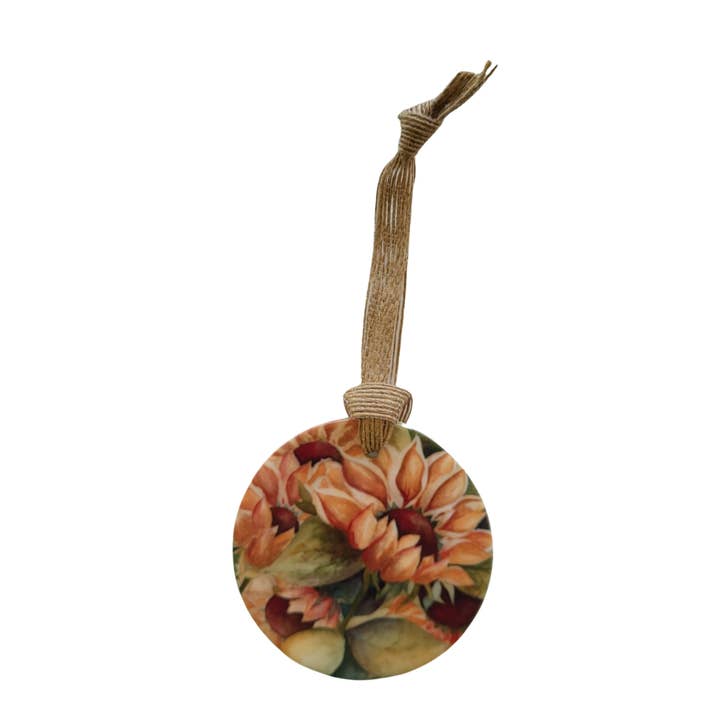 "Sunflower Field" Ceramic Ornament Keepsake for wholesale by Glass Muriel