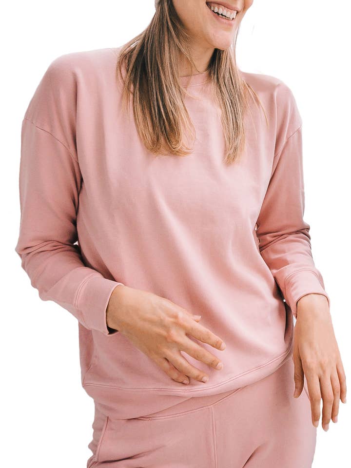 Sudadera clásica de cuello redondo de algodón suave y acogedora para venta al por mayor de Jacarandá