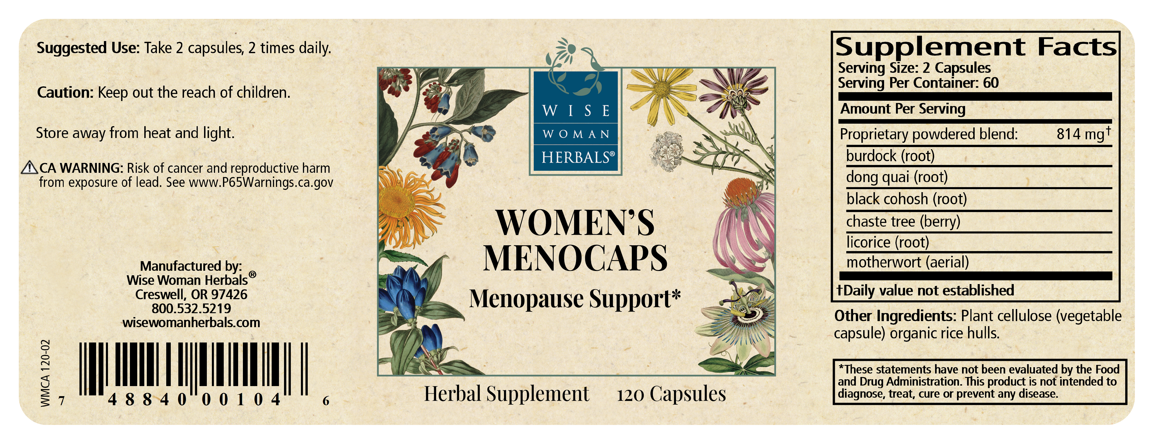 Wise Woman Herbals - Wholesale Oral Supplement/Vitamin - Women's Menocaps4