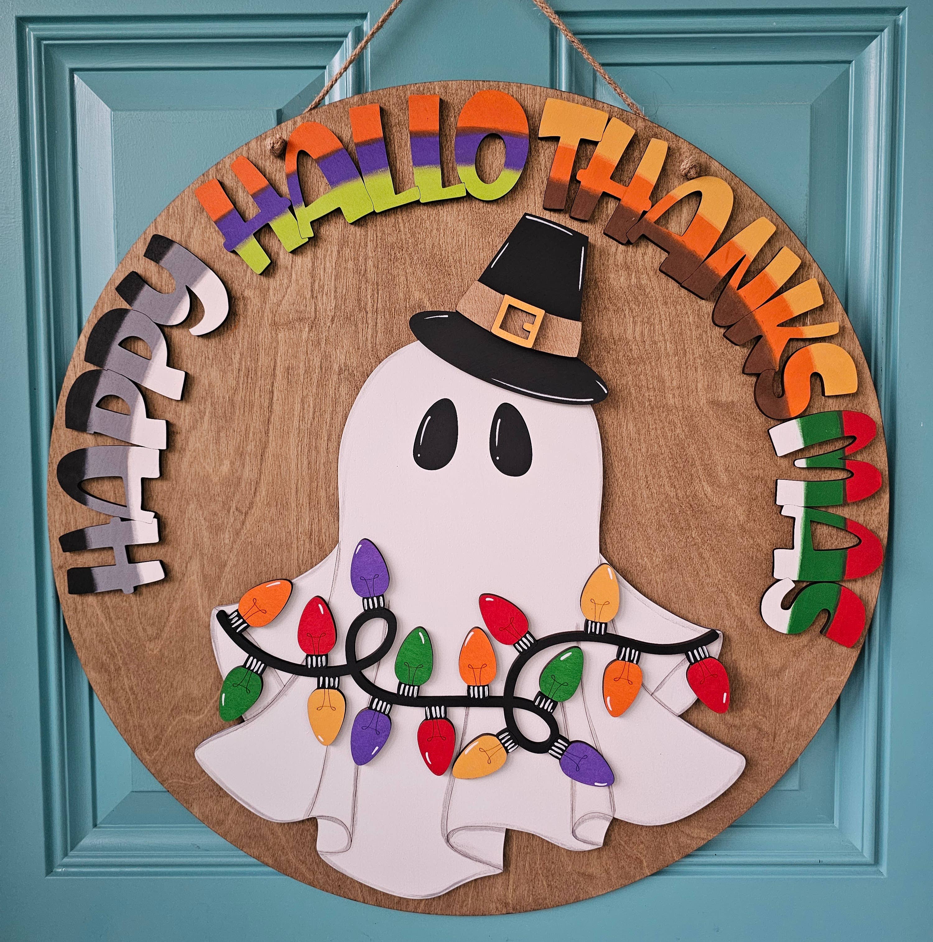 Teal Moon Creations – Kit de artesanato DIY por atacado – Decoração de Porta DIY Feliz Hallothanksmas4