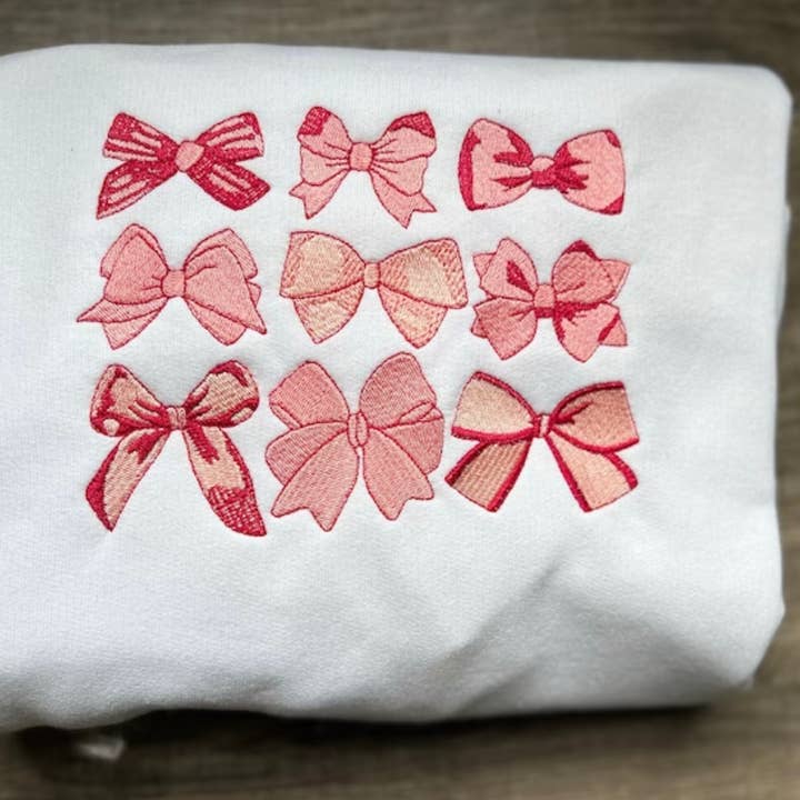 Embroidery Bow Sweatshirt for wholesale by Vanilla
