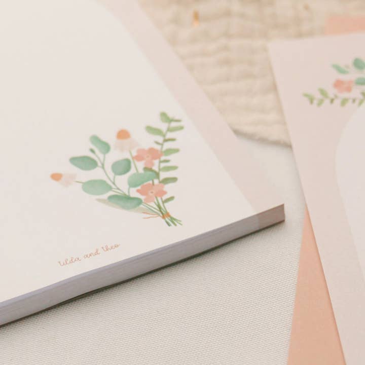 Tilda&Theo - Wholesale Notepad - Bouquet Notepad A6 - 50 Sheets Delicate Blossoms / Flower2