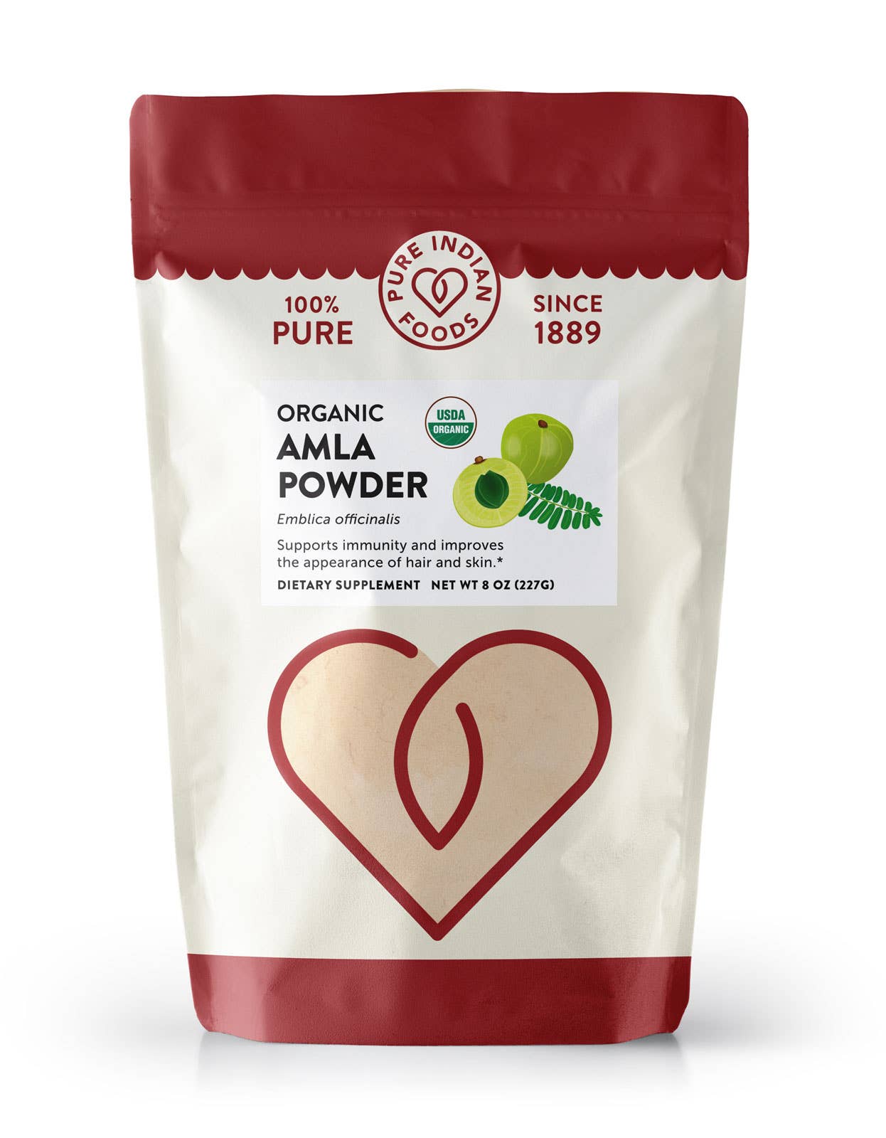 Pure Indian Foods - Wholesale Protein/superfood powder - Amla Powder Fine Ground, Certified Organic - 8 oz