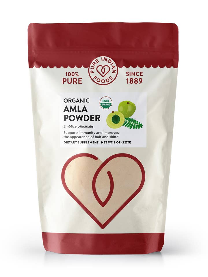 Amla Powder Fine Ground, Certified Organic - 8 oz for wholesale by Pure Indian Foods
