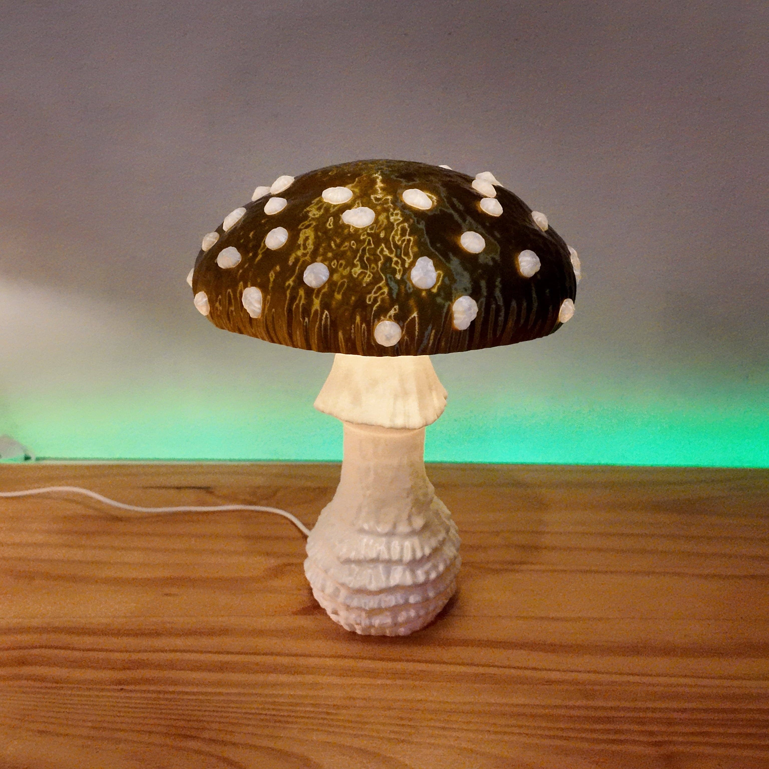 Brehmwood Creative - Wholesale Accent/Desk Lamp - Shimmering Amanita Fungi Lamp | Fungus Light | Nature Decor4