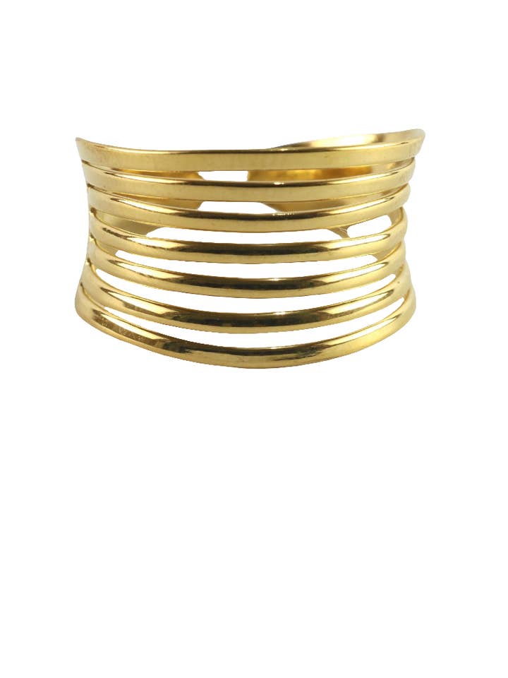 Bred flerfaldig statementring 18 K förgylld för wholesale av Positiva Jewelry