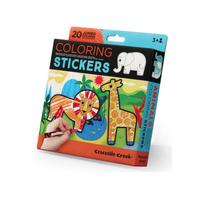 Crocodile Creek Animal Colouring Stickers Colour & Decorate for wholesale by Hippychick