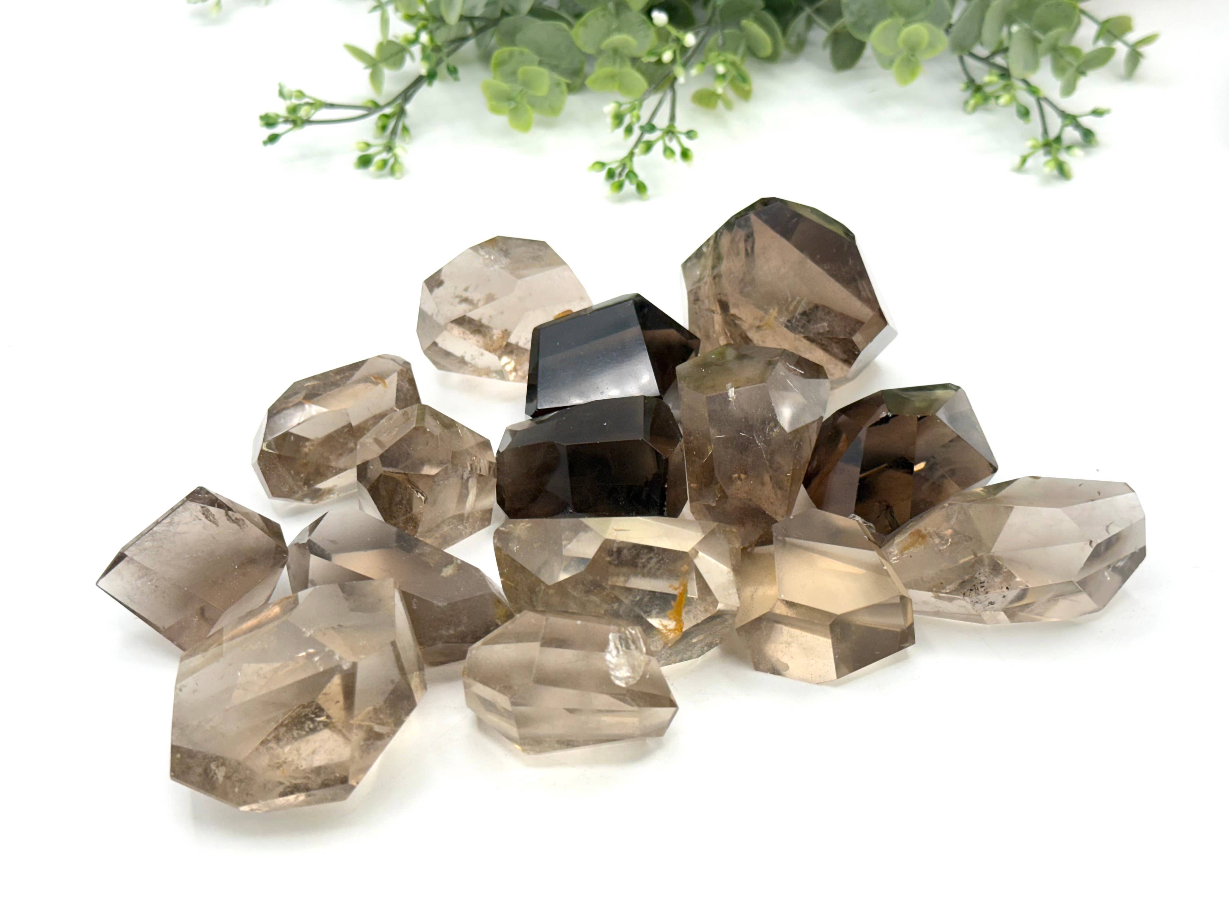 Meraki Gemstones - Wholesale Spiritual Stone/Crystal - Smoky Quartz Faceted Free Forms - BRAZIL3