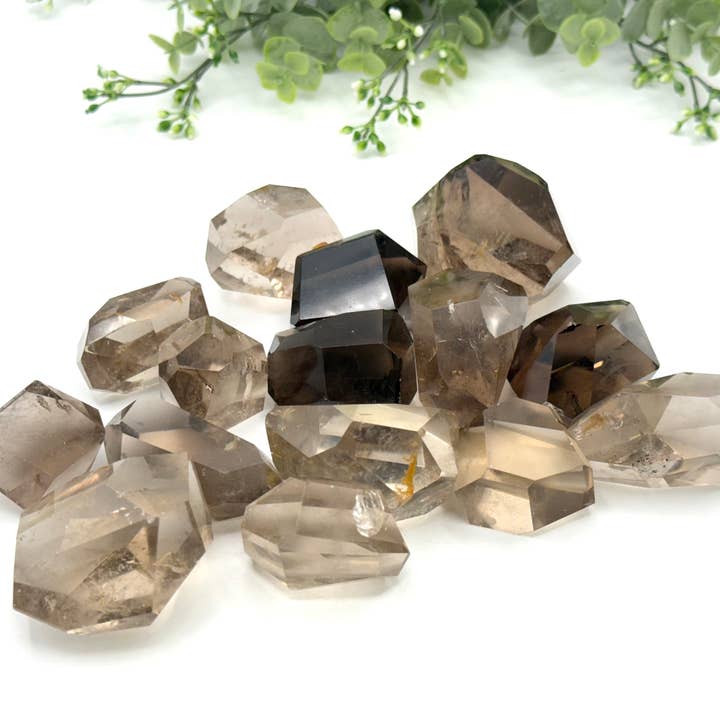 Meraki Gemstones - Wholesale Spiritual Stone/Crystal - Smoky Quartz Faceted Free Forms - BRAZIL3