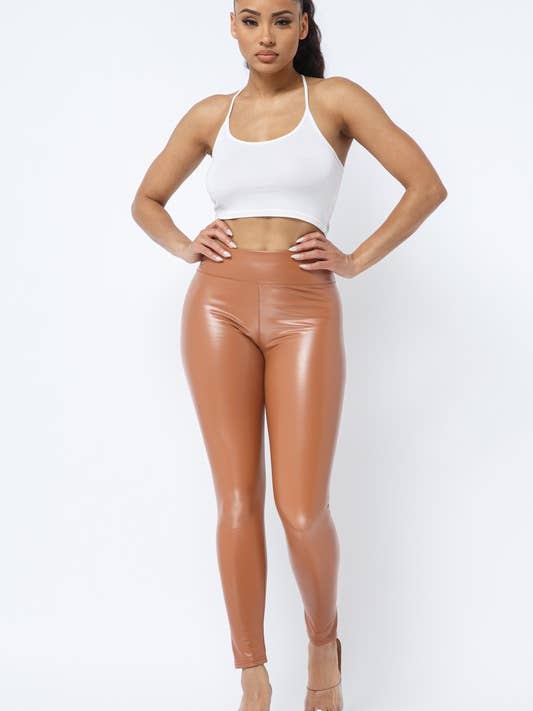 PU massiva byxor med tjockt elastiskt midjeband för wholesale av Boswell