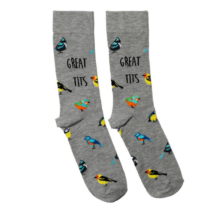 GREAT TITS - 1 par de calcetines a juego | Cockney Spaniel para venta al por mayor de Sock Academy