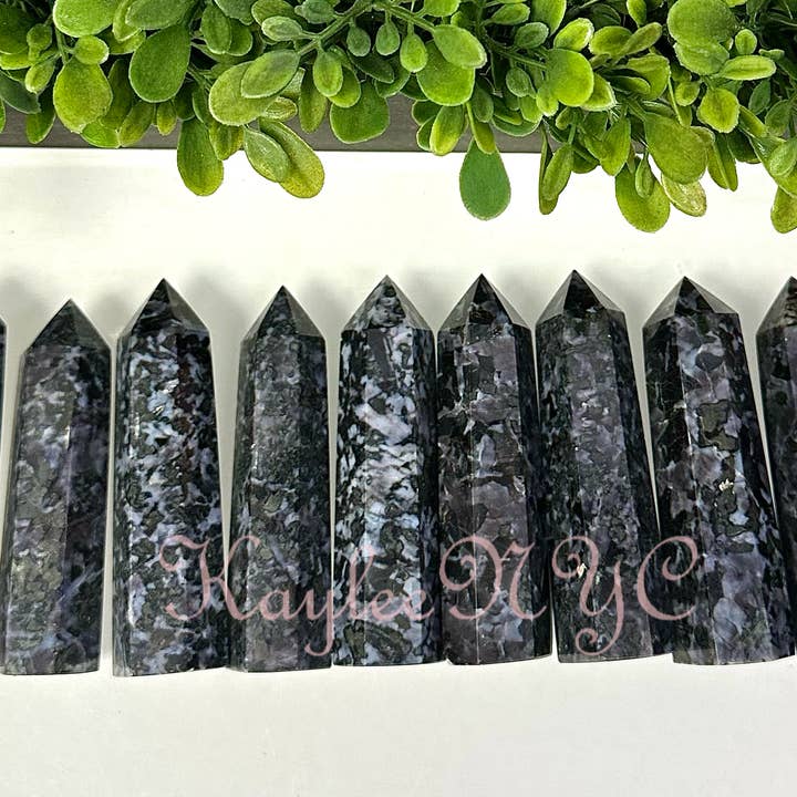KayleeNYC - Wholesale Spiritual Stone/Crystal - 2 Lb Natural Indigo Gabbro Aka Merlinite Obelisk Tower