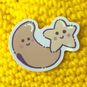 Månen & Star Sticker for engroshandel hos Bearpops Illustrations