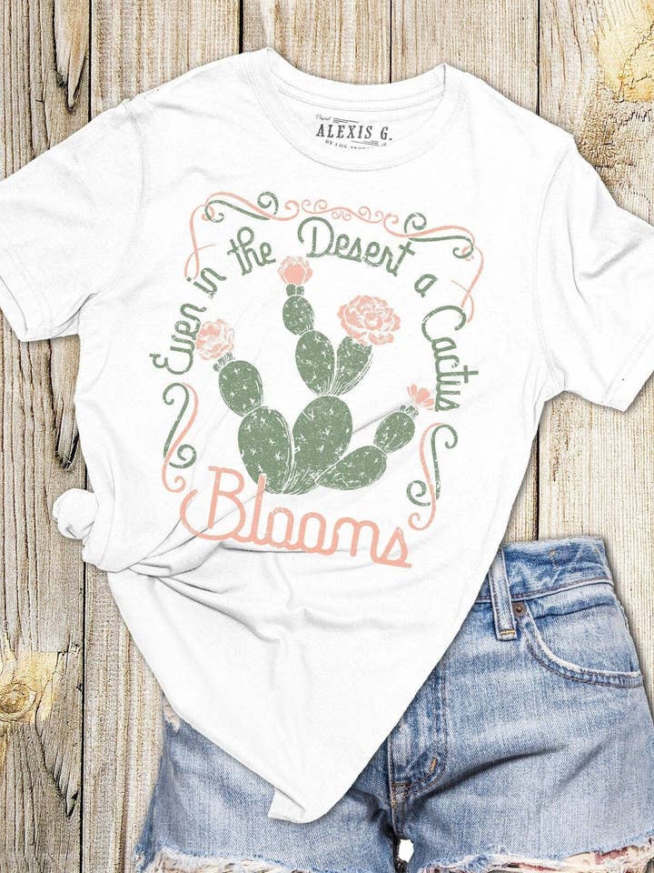 Kaktusgrafik T-shirt, Kaktuströja, Ökent-shirt, Positiv topp för wholesale av SewCalUSA