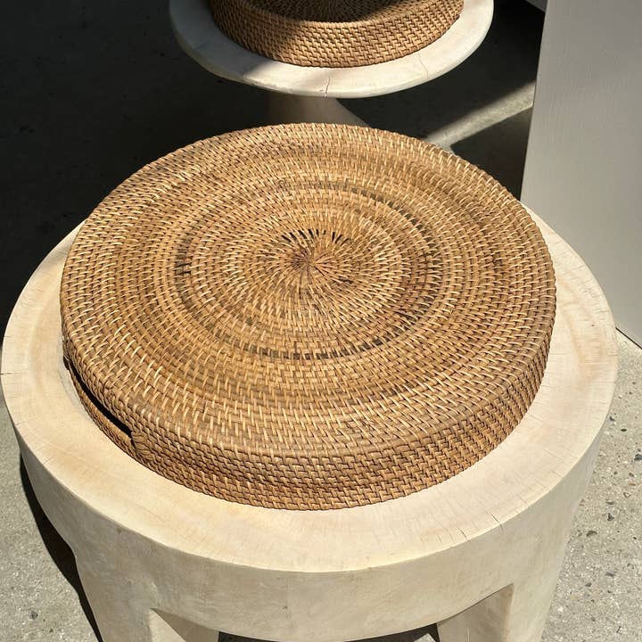 Office Objets - Wholesale Basket - Set of three handcrafted Indonesian wicker baskets in natural rattan (caramel)76