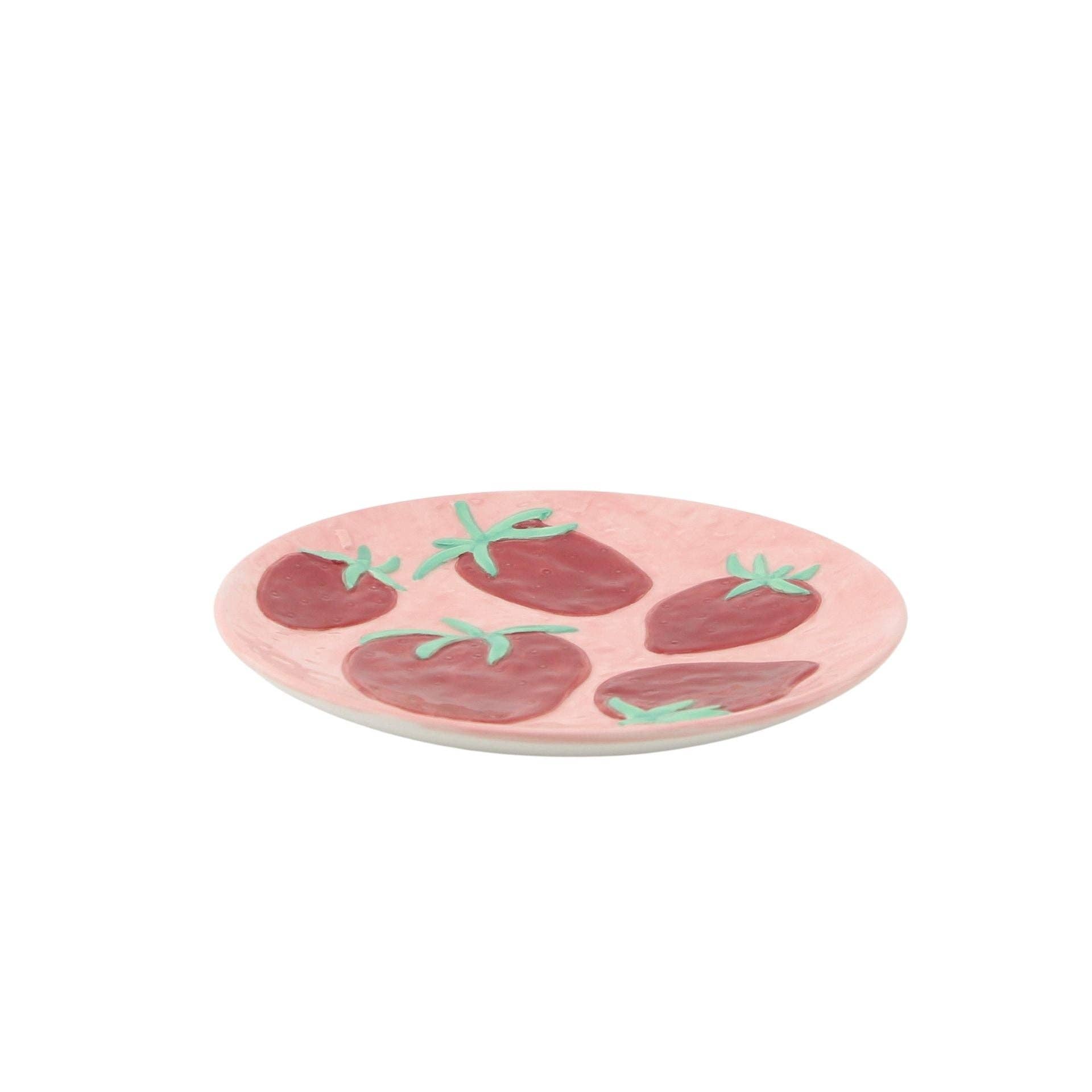 Housevitamin bv - Wholesale Decorative Plate/Dish/Bowl - Deco Plate- Strawberries - Pink/ Red- 17,5x17,5x2cm1