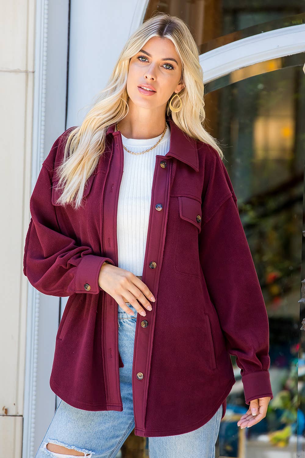 Sweet Lovely by Jen - Wholesale Shirt Jacket/Shacket - Women's - SOFT COZY WASHED SHACKET27