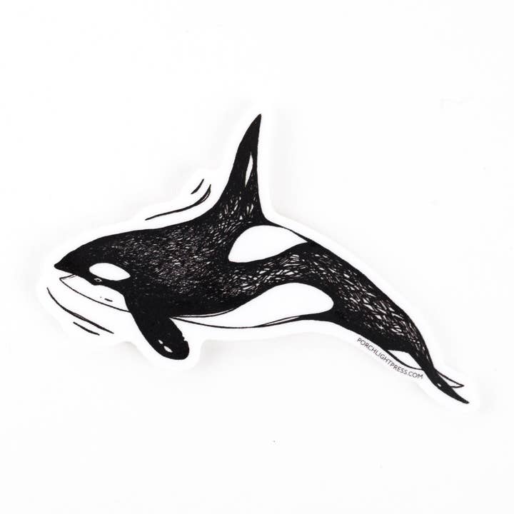 Sticker: Orca for wholesale by Porchlight Press Letterpress