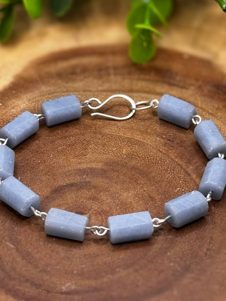Angelite Sterling Silver Bracelet for wholesale by Moonbeam Healing