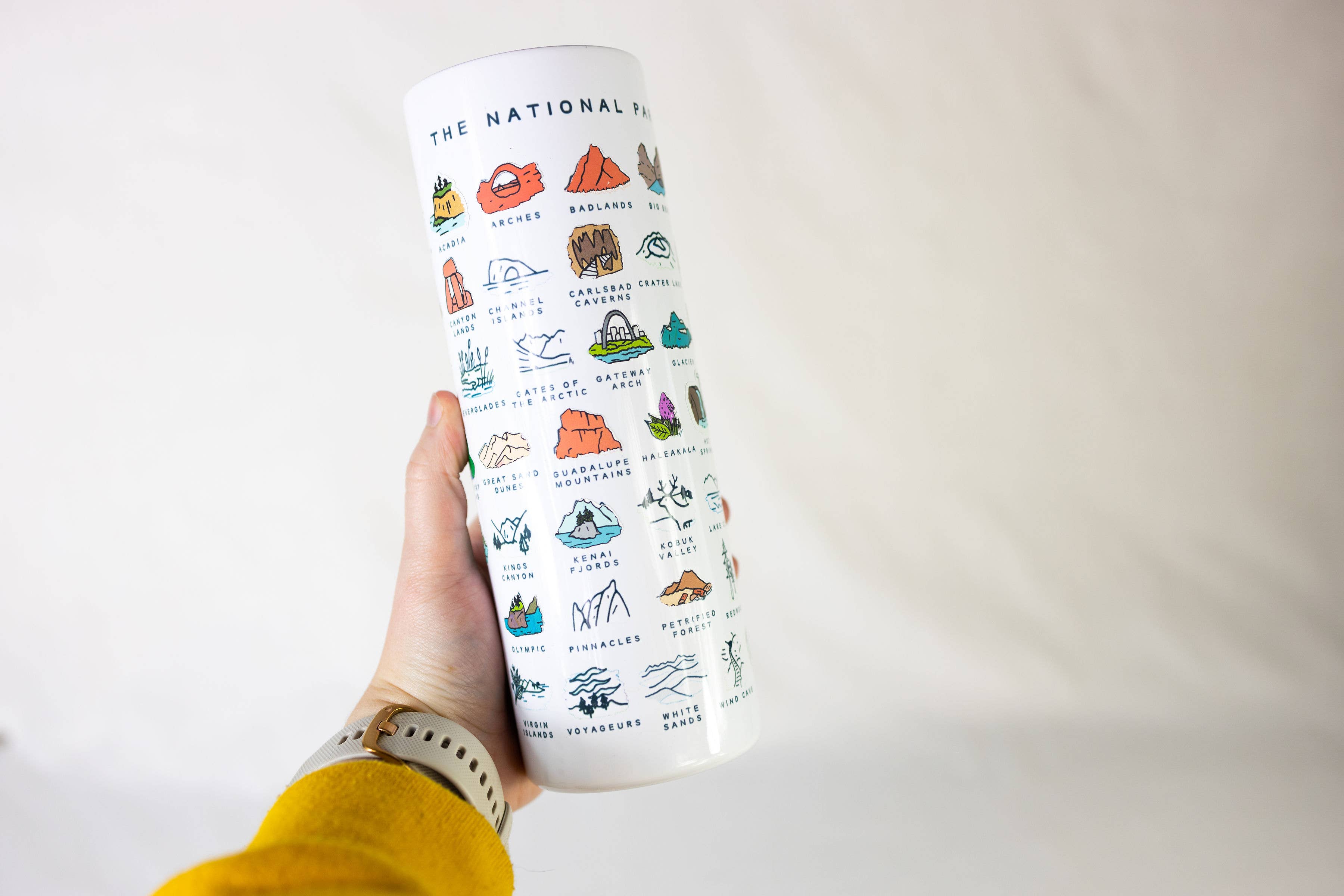 National Parks and Beyond - Wholesale Insulated Mug/Tumbler - National Parks Checklist 20 oz Metal Tumbler