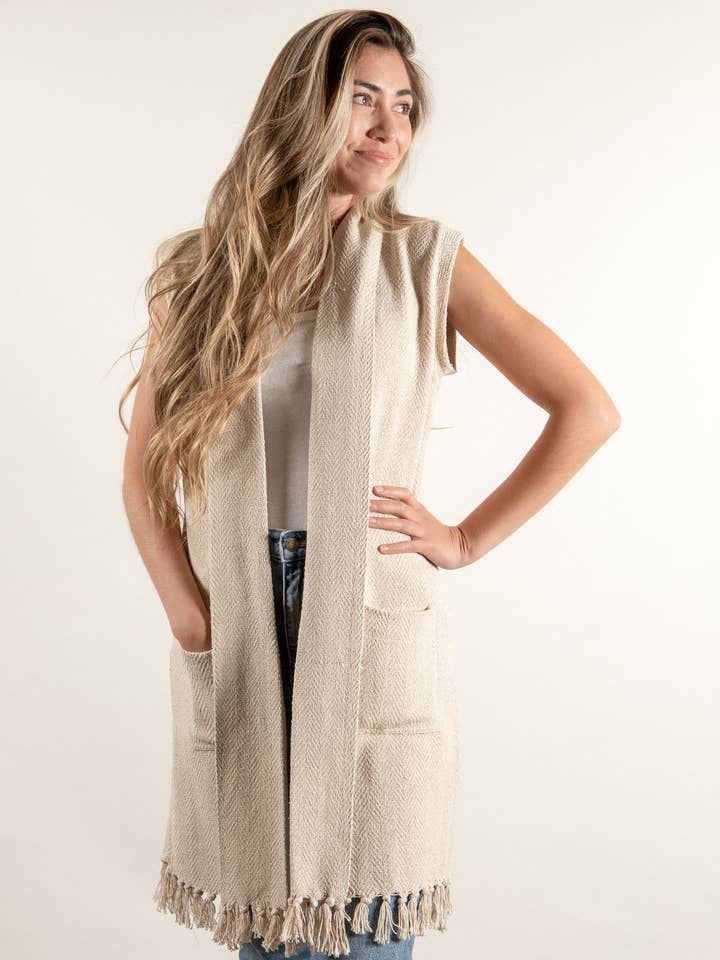 Boho Long Vest for wholesale by BHANTI