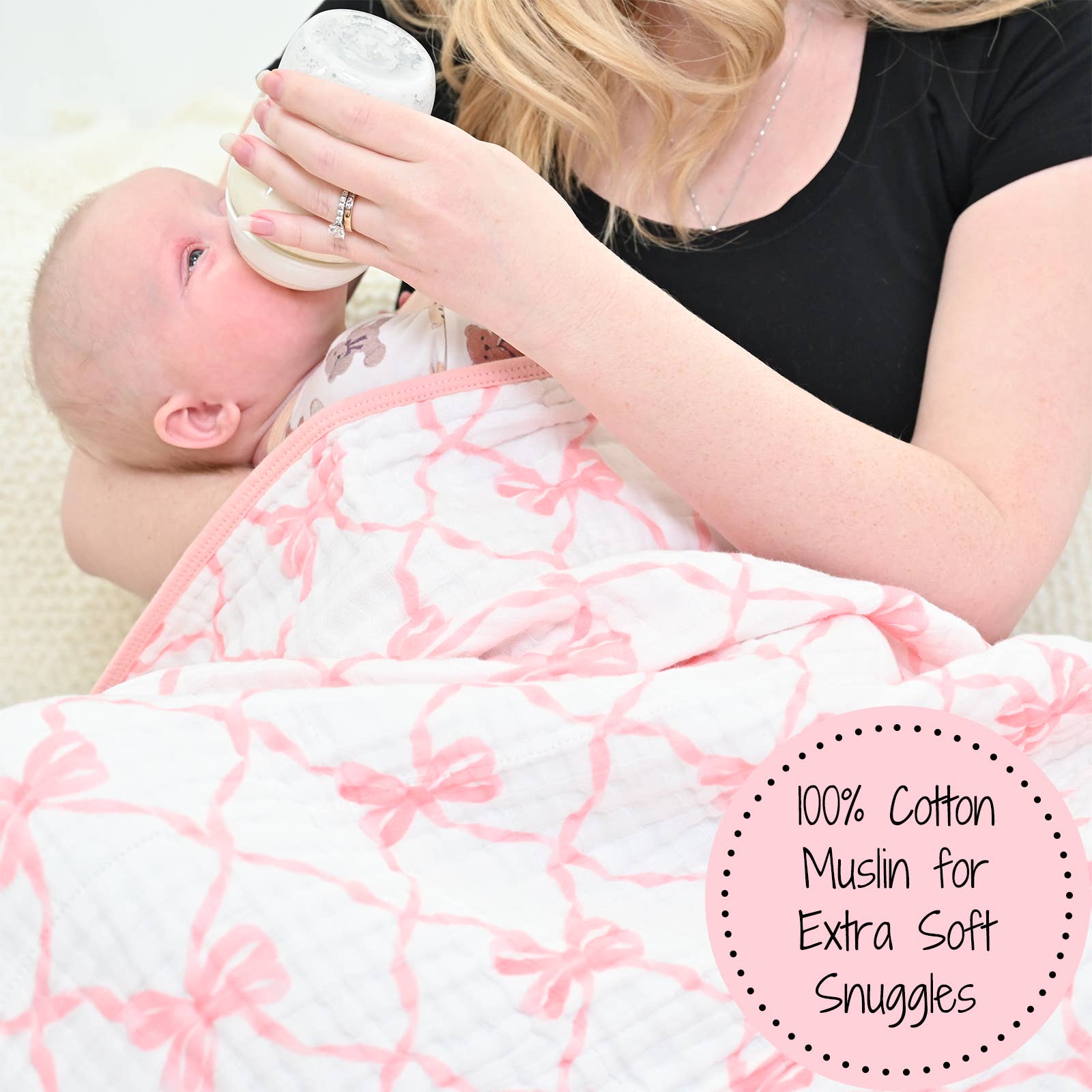 LollyBanks - Wholesale Quilt - Kids & Baby - Beautiful Bows Baby Toddler Muslin Blanket2