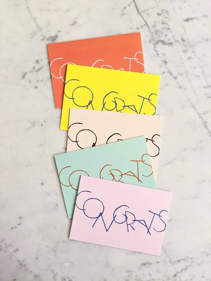 Congrats 5 Card Rainbow Set for wholesale by Madeleine Sywulak US