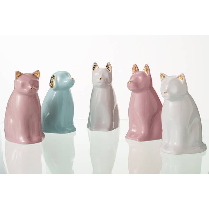 Pulvis Art Urns - Venta al por mayor Urna/caja de recuerdos para mascotas - Urna para Mascotas "Miau" para Gato - Rosa | Cerámica