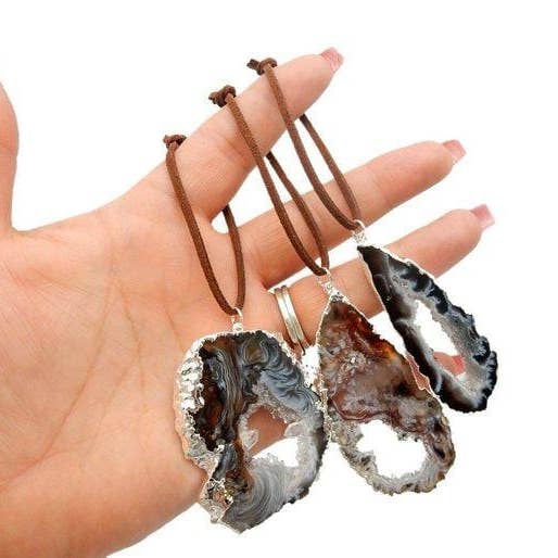 Rock Paradise - Vente Objets de décoration - Décoration de Noël Freeform en agate à bordure argentée