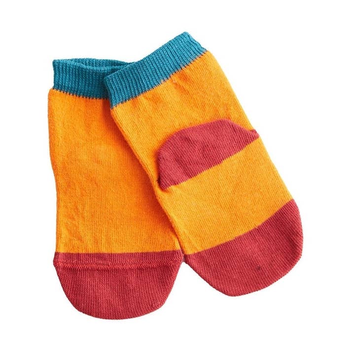 Leela Cotton 98% Organic Cotton Kids Socks, 6-Pack | Orange + Red for wholesale by Treehouse