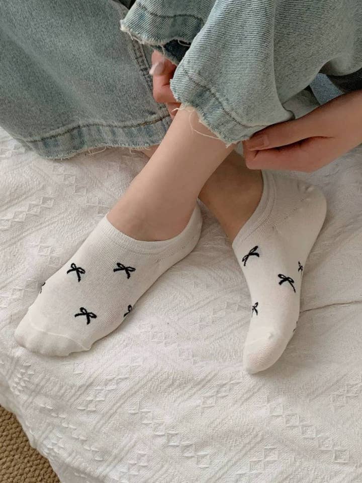 Chaussettes bateau quotidiennes en tricot avec petit nœud pour femmes SKAS50001 pour la vente par Sweetkama