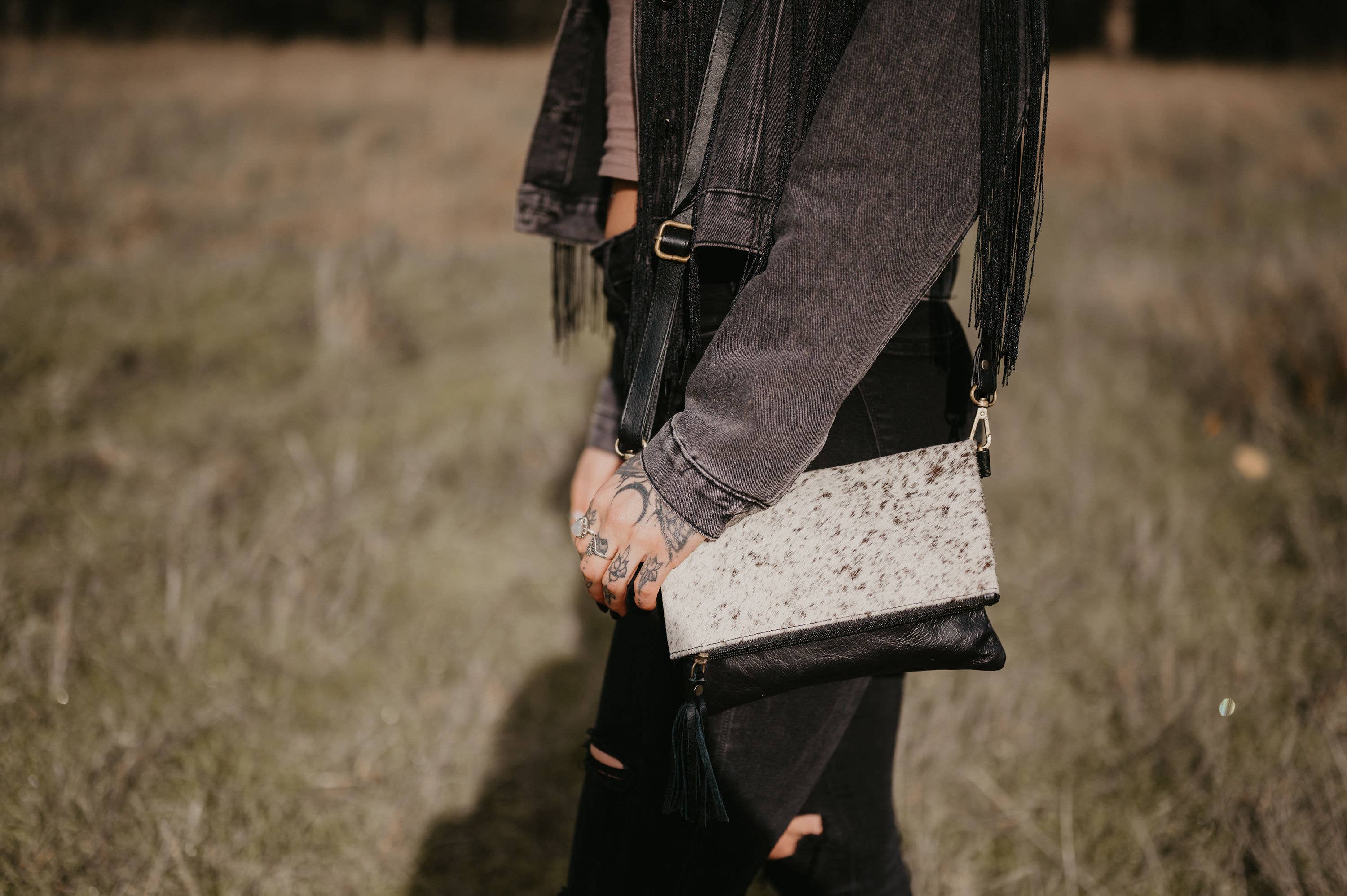 FRINGE & LUXE - Wholesale Crossbody Bag - Women's - cowhide clutch/crossbody2