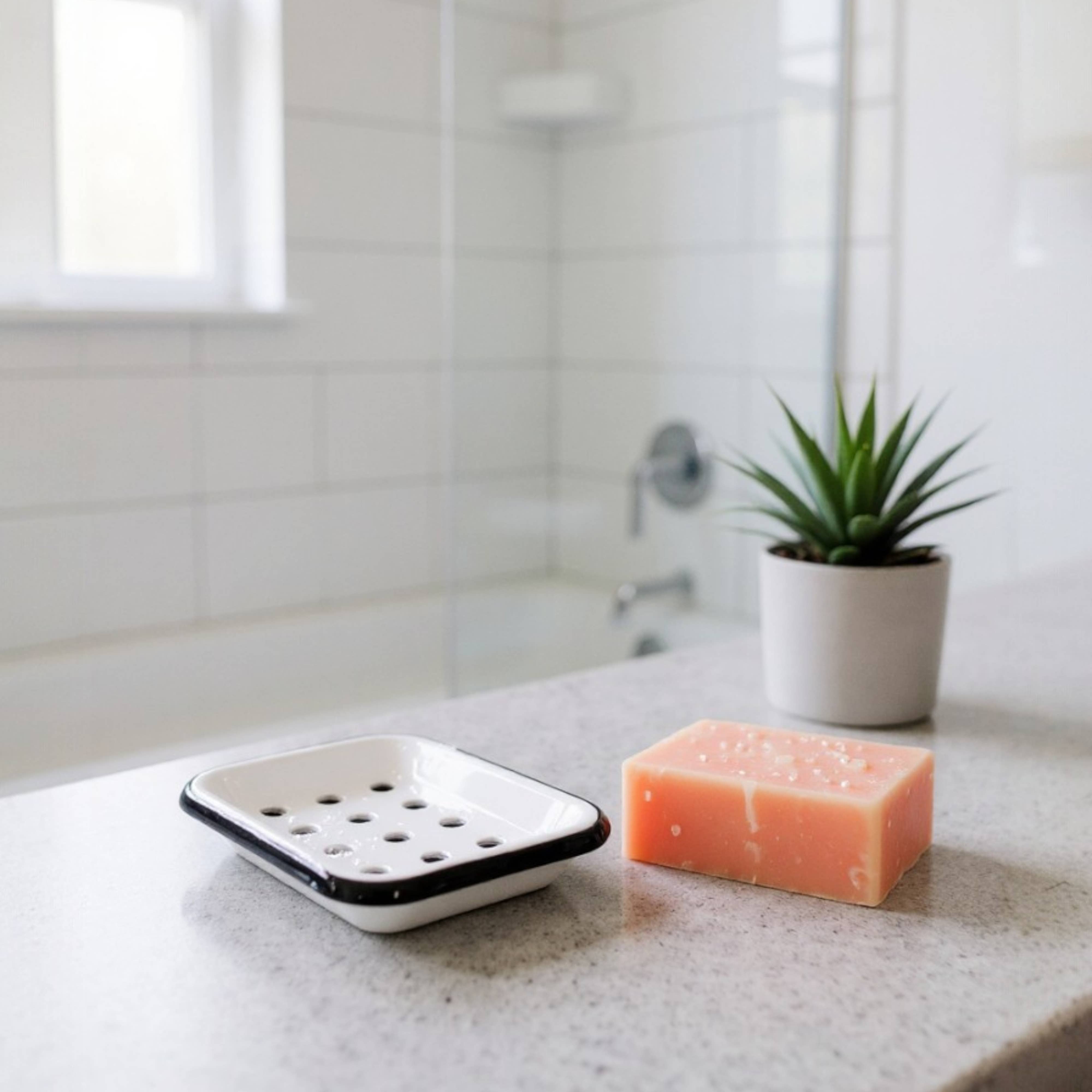 PILLOWPIA - Vente Porte-savons de bain - porte-savon en émail blanc2