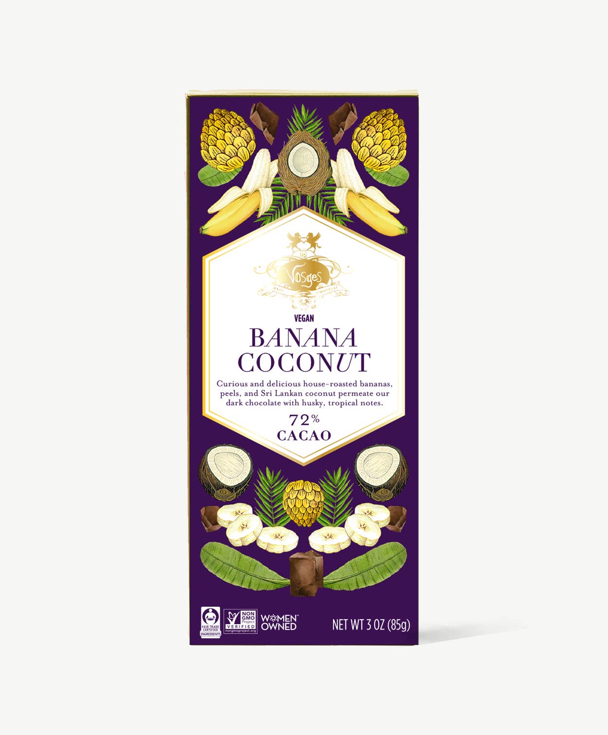 Vosges Haut-Chocolat - Wholesale Chocolate Bar - Dark Chocolate Bar w/ Banana & Coconut - Gourmet