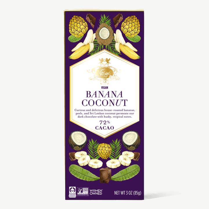 Vosges Haut-Chocolat - Wholesale Chocolate Bar - Dark Chocolate Bar w/ Banana & Coconut - Gourmet0
