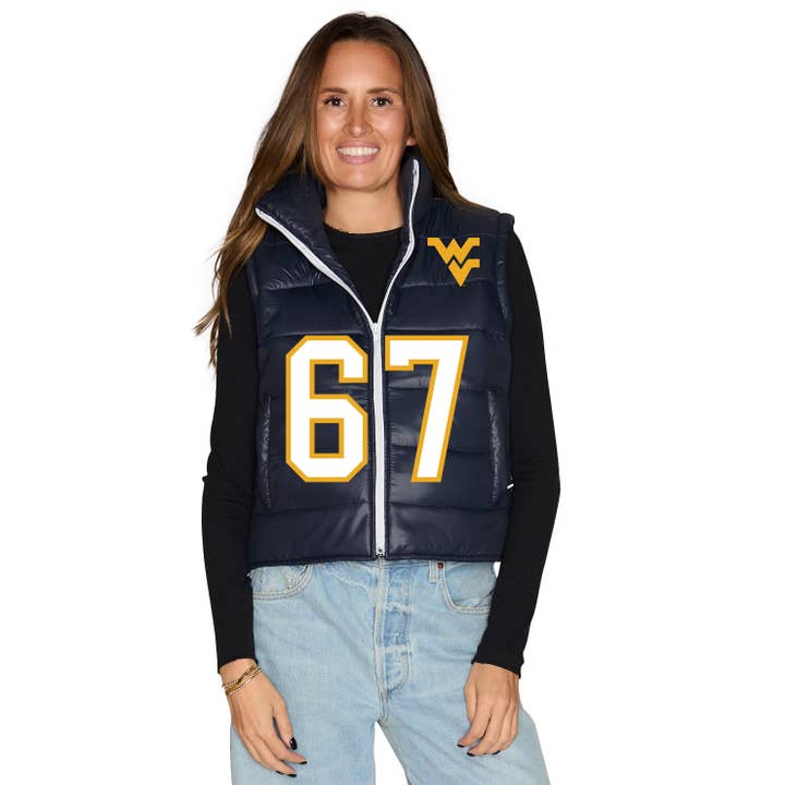 West Virginia Mountaineers Puffer Vest for wholesale by Lojo Collegiate Apparel