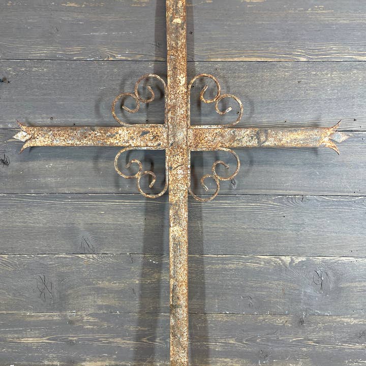 My Amigos Imports - Wholesale Wall Cross - Solera Iron Wall Cross-WH-Distressed Metal-26x34-Solera-$24