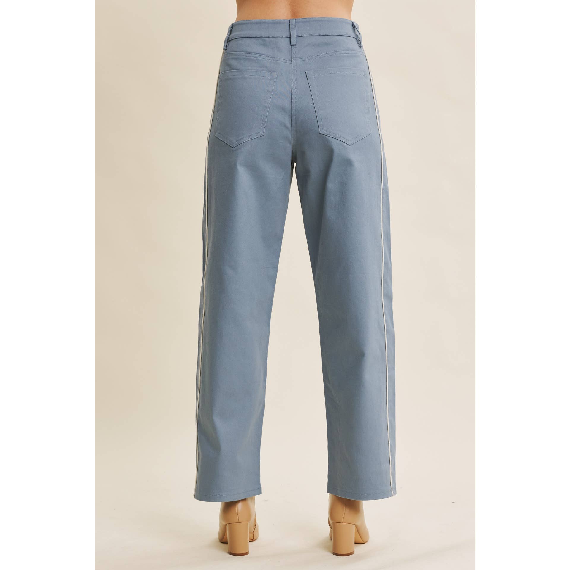in february - Wholesale Pants - Women's - CLASSIC MEETS ELEVATED CAUSUAL PIPED TWILL BARREL-LEG PANTS2