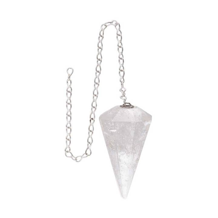 Faceted White Quartz Pendulum (FAC43) for wholesale by Vives de la Cortada S.L